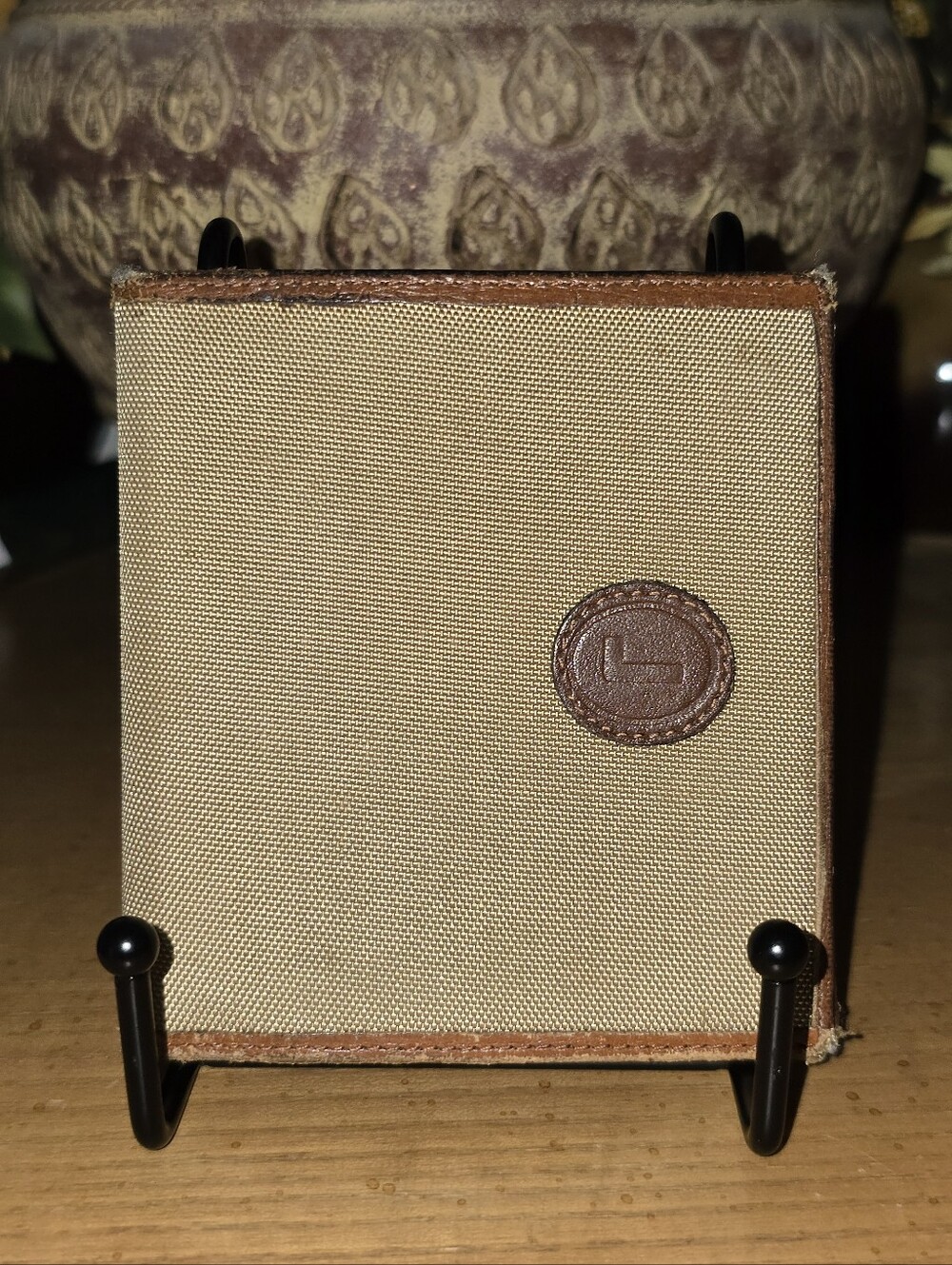 Lancel Vintage Canvas And Leather Bifold Mens Wallet